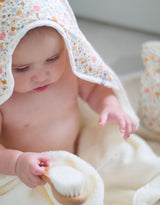Baluchon ⚜ 53151796 Sortie de bain pour bébé - Sarcelle et petites fleurs - Bambino par Baluchon vendu par Veille sur toi