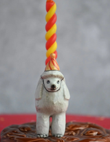 Camp Hollow SURCT0039 Porte-bougie en porcelaine - Cake Topper - Caniche - Camp Hollow vendu par Veille sur toi