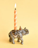 Camp Hollow SURCT0044 Porte-bougie en porcelaine - Cake Topper - Éléphant - Camp Hollow vendu par Veille sur toi