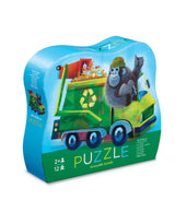 Crocodile Creek 41225 Mini casse-tête - 12 pièces - Gorille et camion de recyclage 2+ - Crocodile Creek vendu par Veille sur toi