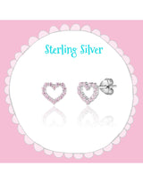 Girl Nation GN-J2603s2 Boucles d'oreilles en argent - Coeurs Roses - Girl Nation vendu par Veille sur toi