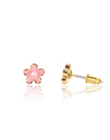 Girl Nation GN-J342s05 Boucles d'oreilles en émail - Fleur rose avec perle - Girl Nation vendu par Veille sur toi