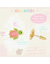 Girl Nation GN-J366s Boucles d'oreilles en émail - Tortue - Girl Nation vendu par Veille sur toi