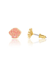Girl Nation GN-J367S Boucles d'oreilles en émail - Coquillage scintillant - Girl Nation vendu par Veille sur toi