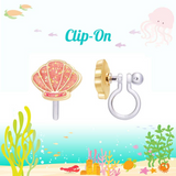 Girl Nation GN-J367sC Boucles d'oreilles à clip en émail - Coquillage - Girl Nation vendu par Veille sur toi