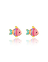 Girl Nation GN-J368s Boucles d'oreilles en émail - Poisson arc-en-ciel - Girl Nation vendu par Veille sur toi
