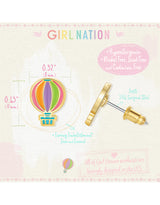 Girl Nation GN-J453S Boucles d'oreilles en émail - Montgolfière - Girl Nation vendu par Veille sur toi