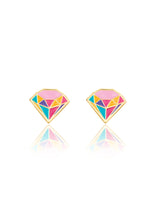Girl Nation GN-J465s Boucles d'oreilles en émail - Diamant multicolore - Girl Nation vendu par Veille sur toi