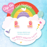 Girl Nation GN-J467sC Boucles d'oreilles à clip en émail - Bottes de cowgirl - Girl Nation vendu par Veille sur toi