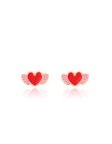 Girl Nation GN-J509S02 Boucles d'oreilles en émail - Coeurs ailés - Girl Nation vendu par Veille sur toi