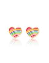 Girl Nation GN-J509s04 Boucles d'oreilles en émail - Coeur arc-en-ciel - Girl Nation vendu par Veille sur toi