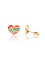 Girl Nation GN-J509s04 Boucles d'oreilles en émail - Coeur arc-en-ciel - Girl Nation vendu par Veille sur toi