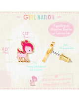 Girl Nation GN-J538S Boucles d'oreilles en émail - Faons Roses - Girl Nation vendu par Veille sur toi