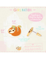 Girl Nation GN-J544S Boucles d'oreilles en émail - Paresseux - Girl Nation vendu par Veille sur toi