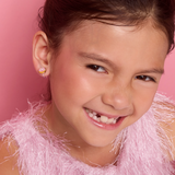 Girl Nation GN-J561s05C Boucles d'oreilles à clip en émail - Beigne rose - Girl Nation vendu par Veille sur toi