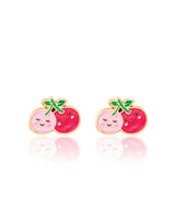 Girl Nation GN-J591S Boucles d'oreilles en émail - Cerises - Girl Nation vendu par Veille sur toi