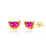 Girl Nation GN-j595s Boucles d'oreilles en émail - Melon d'eau - Girl Nation vendu par Veille sur toi