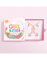 Girl Nation GN-J7111GS Coffret cadeau collier & boucles d'oreilles - Chaussons de ballet - Girl Nation vendu par Veille sur toi