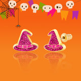 Girl Nation GN-JH524s Boucles d'oreilles en émail - Chapeau de sorcière brillant - Girl Nation vendu par Veille sur toi