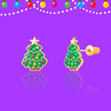 Girl Nation GN-JX512s Boucles d'oreilles en émail - Sapin de Noël joyeux - Girl Nation vendu par Veille sur toi