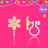 Girl Nation GN-JX519sC Boucles d'oreilles à clip en émail - Flocon de neige - Girl Nation vendu par Veille sur toi