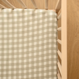 Minika ⚜ DrapContour-VichySauge Drap contour pour bassinette - Minika Vichy sauge vendu par Veille sur toi