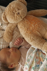 Moonie MSA2 Peluche Sonore en Coton Biologique avec Veilleuse 2.0 - Ourson Sable - Moonie vendu par Veille sur toi