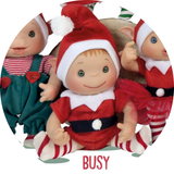 Nines d'Onil NINES-0301-10 Poupée lutin de Noël Duendys 24 cm - Nines d'Onil Garçon - Busy avec tunique rouge vendu par Veille sur toi