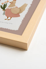 Oleka Canvas Poule en Fleurs, Toile rigide encadrée vendu par Veille sur toi