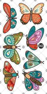 Pico ⚜ PICO-401 Tatouages Temporaires - Les papillons colorés - Pico vendu par Veille sur toi