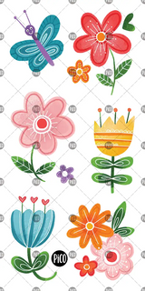 Pico ⚜ PiCO-419 Tatouages temporaires - Les jolies fleurs - Pico vendu par Veille sur toi