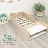 Sapiens Child APPLE TWIN - Montessori Floor Bed with Rails & Shelves vendu par Veille sur toi