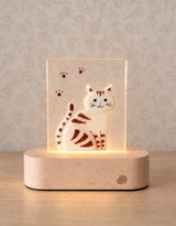 Veille sur toi ⚜ VST-LTV-007 Plaque de verre pour lampe de table - Chat Sammy - Veille sur toi vendu par Veille sur toi