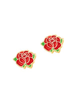 Boucles d'oreilles en émail - Rose rouge Default marque Girl Nation vendu par Veille sur toi