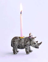 Camp Hollow caketopper-rhino Porte-bougie en porcelaine - Cake Topper - Rhinocéros - Camp Hollow vendu par Veille sur toi