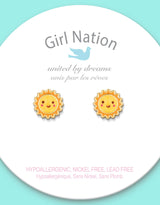Girl Nation GN-J502s02 Boucles d'oreilles en émail - Soleil heureux - Girl Nation vendu par Veille sur toi