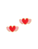 Girl Nation GN-J509S02 Boucles d'oreilles en émail - Coeur ailé vendu par Veille sur toi