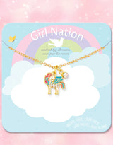 Girl Nation GN-J6643N Collier douce petite - Licorne magique avec cristaux - Girl Nation vendu par Veille sur toi