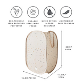 3 Sprouts CPHTAL Panier à linge pliable en tissu recyclé - Terrazzo beige - 3 Sprouts vendu par Veille sur toi