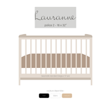 bassinette. sku-51240312078649 NOM EN BOIS PERSONNALISÉ - Lettres attachées (ÉPAIS - 1/4 po) POLICE 2 / 16 x 32 pouces / Naturel vendu par Veille sur toi