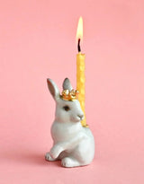 Camp Hollow SURCT0031 Porte-bougie en porcelaine - Lapin blanc royal - Camp Hollow vendu par Veille sur toi