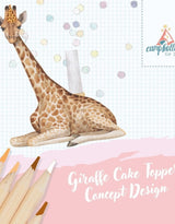Camp Hollow SURCT0043 Porte-bougie en porcelaine - Cake Topper - Girafe - Camp Hollow vendu par Veille sur toi