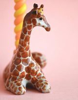 Camp Hollow SURCT0043 Porte-bougie en porcelaine - Cake Topper - Girafe - Camp Hollow vendu par Veille sur toi