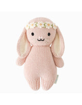 Cuddle + kind BBYBUNPKFLCR003 Peluche - Bébé Lapin 7" - Rose avec Fleurs Ivoires - Cuddle + kind vendu par Veille sur toi