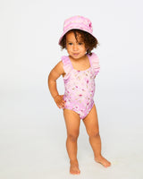 Deux par Deux Baby And Toddler One-Piece Swimsuit Purple Flower Print vendu par Veille sur toi