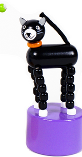 Divers 466JRC-ChatNoir Personnage d'Halloween à Pousser en Bois Chat noir vendu par Veille sur toi