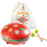 Djeco DJ06039 Tambour à languettes en métal Animambo - Rouge - Djeco vendu par Veille sur toi