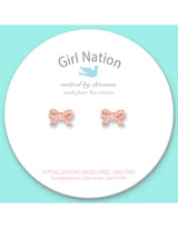 Girl Nation GN-J341s05 Boucles d'oreilles en émail - Boucles Roses - Girl Nation vendu par Veille sur toi