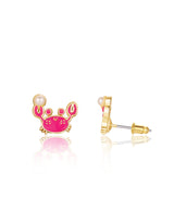 Girl Nation GN-J362S04 Boucles d'oreilles en émail - Crabe avec perle - Girl Nation vendu par Veille sur toi