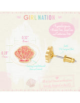 Girl Nation GN-J367S Boucles d'oreilles en émail - Coquillage scintillant - Girl Nation vendu par Veille sur toi